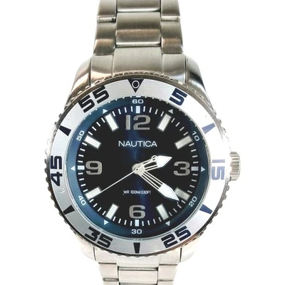 Nautica 47 MM Men's Stainless Steel Watch Blue Dial  NOS - Image 1 of 4
