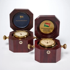 Paar maritime maritime Quarzuhren in achteckiger Box Transportacion Mexicana - Bild 1 von 10