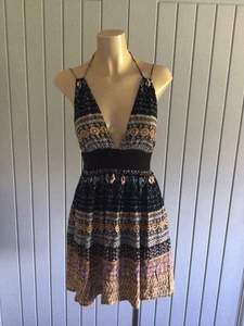 Ladies Boho Hippie Ibiza Beach Mini Dress UK 10 Summer Festival - Picture 1 of 7