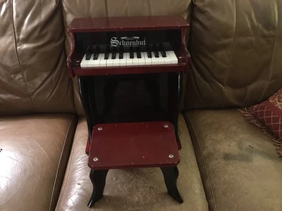 Schoenhut Two-Tone Upright Piano with Bench In Good Condition - Image 1 of 4