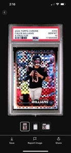 2024 TOPPS CHROME X-FRACTOR #202 CALEB WILLIAMS ROOKIE RC PSA 10 - Picture 1 of 3