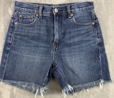 Pantalones Cortos American Eagle Outfitters Med Lavado Corte Flecos Mamá Talla 00  Foto 1 de 4