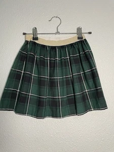 Carter's Girl gold sparkle Green Black plaid printed festive flared skirt Size 7 - Picture 1 of 5