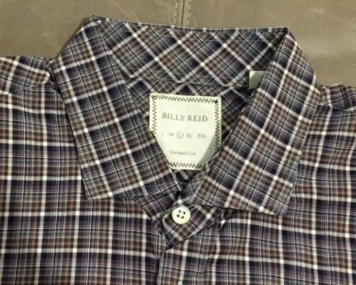 Camisa de vestir a cuadros Billy Reid para hombre corte estándar grande 16 41 35 $195 Foto 1 de 4