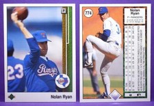 Nolan Ryan Texas Rangers 1989 Upper Deck High Number Update #774 Football Throw