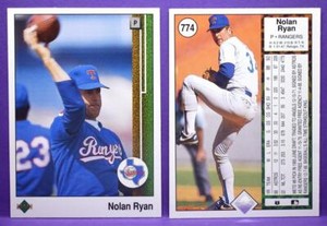 Nolan Ryan Texas Rangers 1989 Upper Deck High Number Update #774 Football Throw