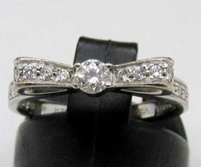 Anillo Chanel Oro Blanco 18k Arco Cinta con Diamantes, Talla #48 EE. UU. 4.0, Caja Incluida Foto 1 de 4