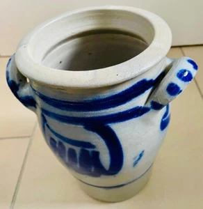 Steinguttopf Salzglasur Blau Grau – Handwerk, Deko - 21 cm - Bild 1 von 2