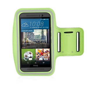 HTC One M9 Lime Green Sports Fitness Running Armband Tie Adjustable - Picture 1 of 4