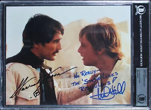Mark Hamill & Garrick Hagon Star Wars A New Hope Signed 8x10 Photo BAS Slabbed - Picture 1 of 3