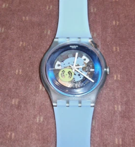 New Limited Edition Swatch Watch "COOL ME" SUOS100 Light Blue Silicon - Picture 1 of 5