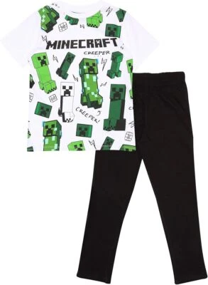 Jungen Minecraft Creeper Kurzarm Schlafanzug