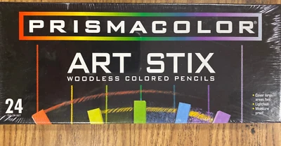 PRISMACOLOR ART STIX Woodless Colored Pencils 24 Colors Sealed - Image 1 of 3