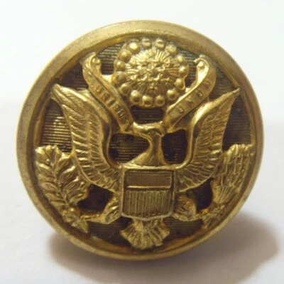 Antique 23 mm collector button gold tone metal America Great seal 53453 - Image 1 of 3