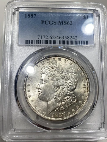 1887 $1 PCGS MS-62 Morgan Silver Dollar Cover