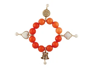 BOWERHAUS Lucky Charm Tangerine 18K Gold Plated Bracelet - Picture 1 of 8