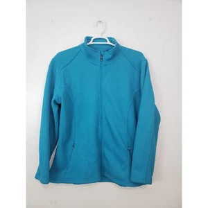 (O) Polar King Women's Jacket Size 2XL Full Zip Fleece Ribbed Turquoise - Picture 1 of 8