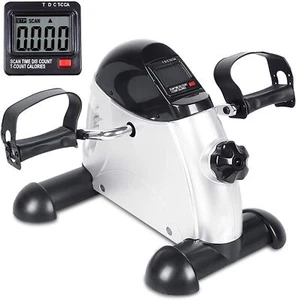 Mini Exercise Bike Pedal Exerciser Arm&leg Lcd Display With Handle Portable - Picture 1 of 10