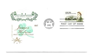 1935 18c James Hoban Farnam, HF, FDC - Picture 1 of 1