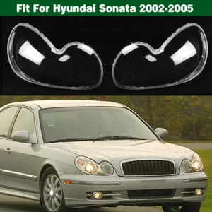 Pair Headlight Lens Cover Lampshade Shell Seal Glue For Hyundai Sonata 2002-2005 - Picture 1 of 10