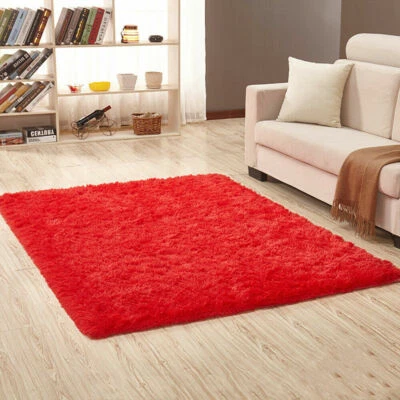 Large Fluffy Anti-Skid Rugs Shaggy Area Rug Dining Room Home Bedroom Floor Mat - Image 1 of 4
