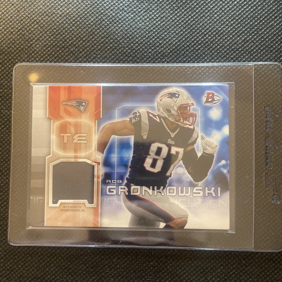 2014 ROB GRONKOWSKI BOWMAN JERSEY RELIC INSERT PATRIOTS Authentic GRONK HOF - Image 1 of 2