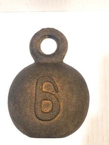 Rustic Cast Iron Weight Number 6 Wall Hanging Plaque - Picture 1 of 4