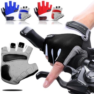 Cycling Gloves for Men Women 5MM Gel Pad Anti-Slip Half Finger Bicycle Gloves US - Picture 1 of 13