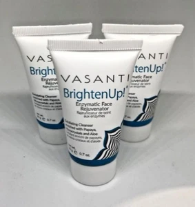 3 VASANTI Brighten Up Enzymatic Face Rejuvenator Exfoliating Cleanser 20g X 3 - Picture 1 of 3