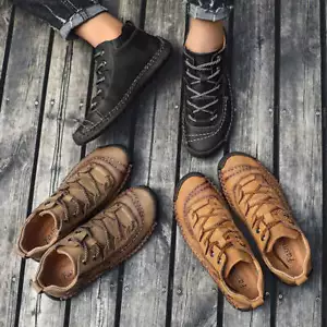 Men's Outdoor Viscose Shoes Casual Low Top Boots Hundred Hand Stitched Round Toe - Picture 1 of 80