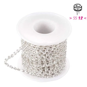 Crystal-Silver ss 12 Spaced Rhinestone Chain - 1MT - Picture 1 of 2