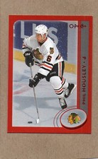 phil housley chicago blackhawks 2002/03 o-pee-chee red 262 048/100 card