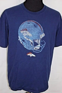 Denver Broncos Helmet NFL Team Apparel Mens Large Cotton T-Shirt Football - Picture 1 of 5