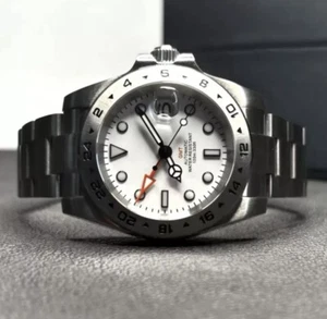 Custom 40mm EX2 GMT Style Polar White Dial Mod Watch w/ NH34 Automatic - Picture 1 of 4