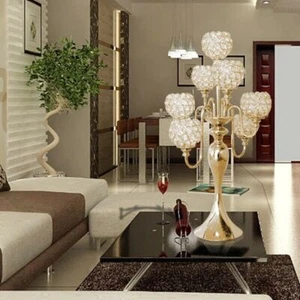Candelabros de cristal de 7 bolas candelabros comedor boda centros de mesa - Imagen 1 de 9