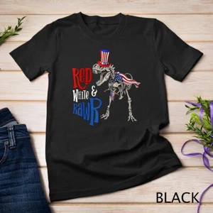 Camiseta Dinosaurio Rojo Blanco y Rawr EE. UU. Patriótica 4 de Julio Unisex - Imagen 1 de 15