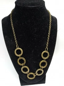 Bronze Style Circle And Rhinestone Necklace - Picture 1 of 2