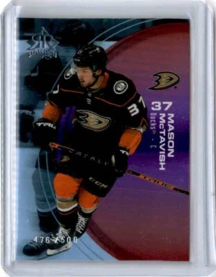 2021-22 Upper Deck Extended Mason McTavish Reflections Ruby Insert Card /500 - Image 1 of 2