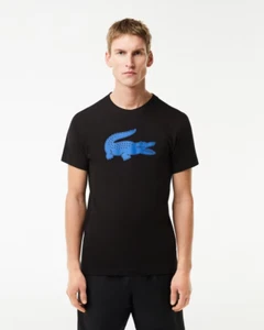 Lacoste Ultra Dry Logo Sport T-Shirt, XXL, Black/Blue - Picture 1 of 2