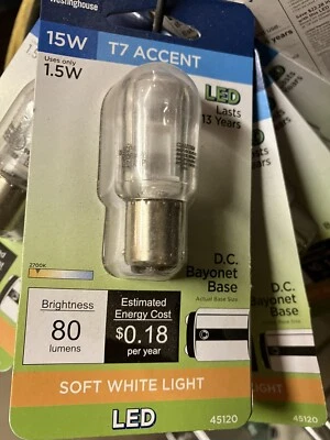 T7 accent LED 1.5 watt lamp, Bayonet  base, soft white NIB Brand New LED - Image 1 of 2