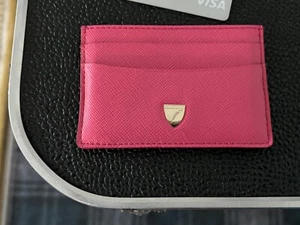 ASPINAL OF LONDON PINK LEATHER CARD HOLDER - Picture 1 of 4