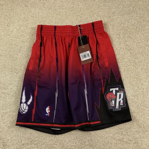 Mitchell & Ness Toronto Raptors Shorts Mens Small Swingman Collection Red Purple Cover