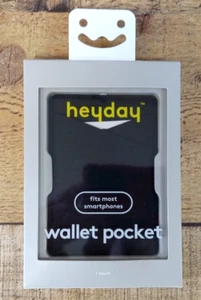 Heyday Smartphone Cell Phone Black Faux Croc Leather Wallet Pocket Holds 3 Cards - Photo 1 sur 5