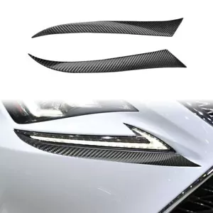 Real Carbon Fiber Headlight Eyebrow Eyelid Cover Trim for Lexus RC 2015-2018 - Picture 1 of 6