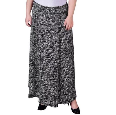NY Collection Women's Front Faux Belt Maxi A-Line Skirt Petite Size PL - Image 1 of 3