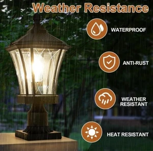 SCNYCUL Post Light Dusk to Dawn Outdoor Waterproof Exterior Lanp - Picture 1 of 6