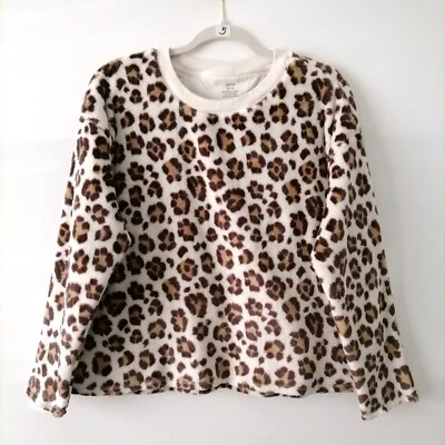 Aerie Womens Brown Round Neck Leopard Print Oversized Soft Sweatshirt Size M - Image 1 of 4