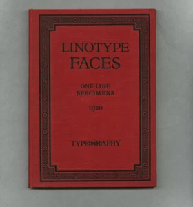 1920 Mergenthaler LINOTYPE GESICHTER einzeilige Proben 220 Stück Typografiehandbuch - Bild 1 von 7