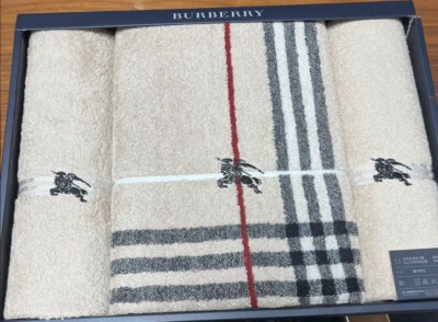 Burberry Beach Bath towel & Face towel Set Cotton 100% w/o Box Japan-Made - Image 1 of 4