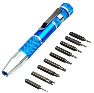 Juego de destornilladores magnéticos de 10 piezas con clip y 9 brocas CRV y soporte de 1 broca 7504SD - Imagen 1 de 5